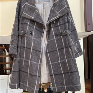 Zara Wool blend Peacoat Brown/Plaid Size XS - hole in 1 pocket